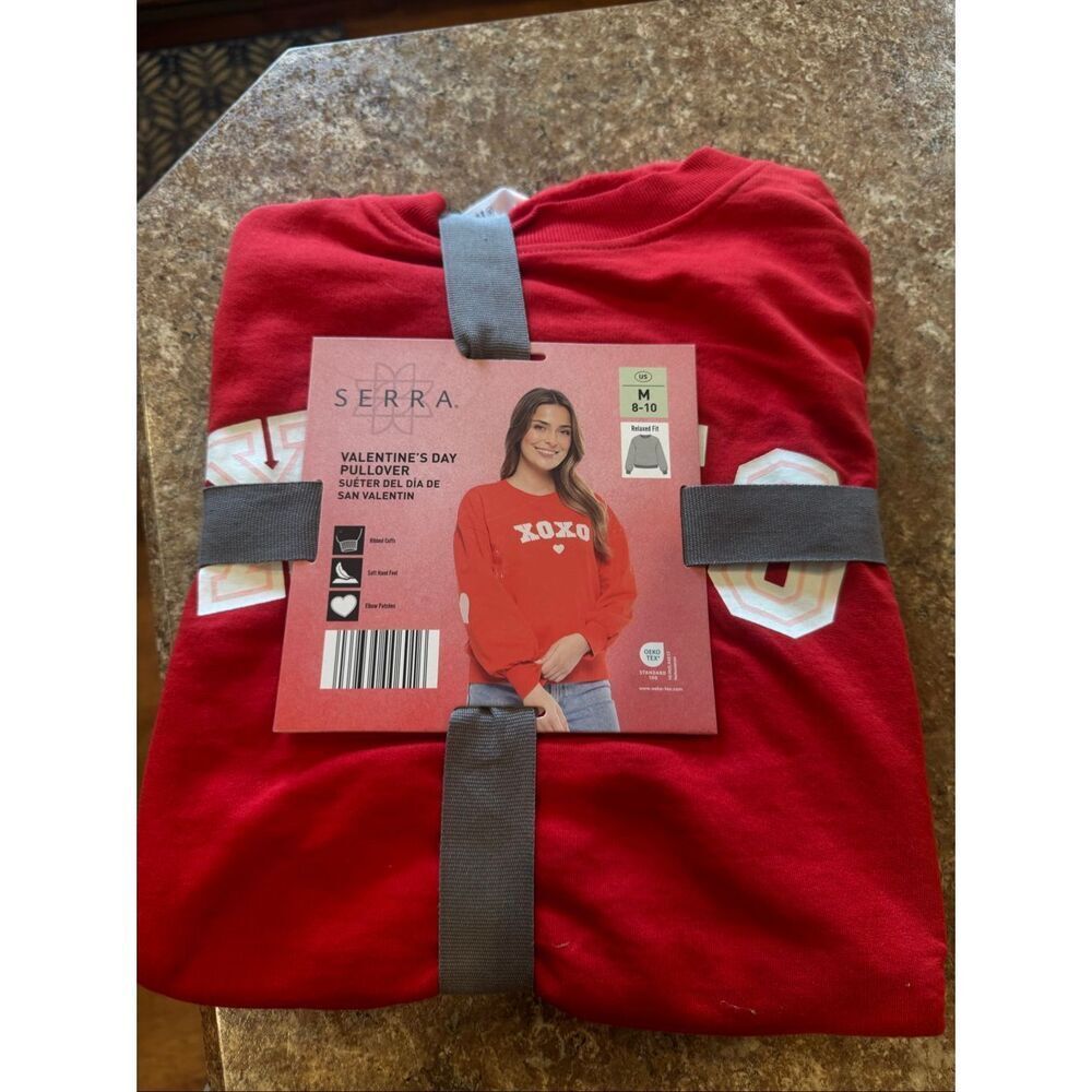 NWT Serra Valentine’s Day XOXO Sweatshirt Women’s M 8-10 Red Limited Edition Ald